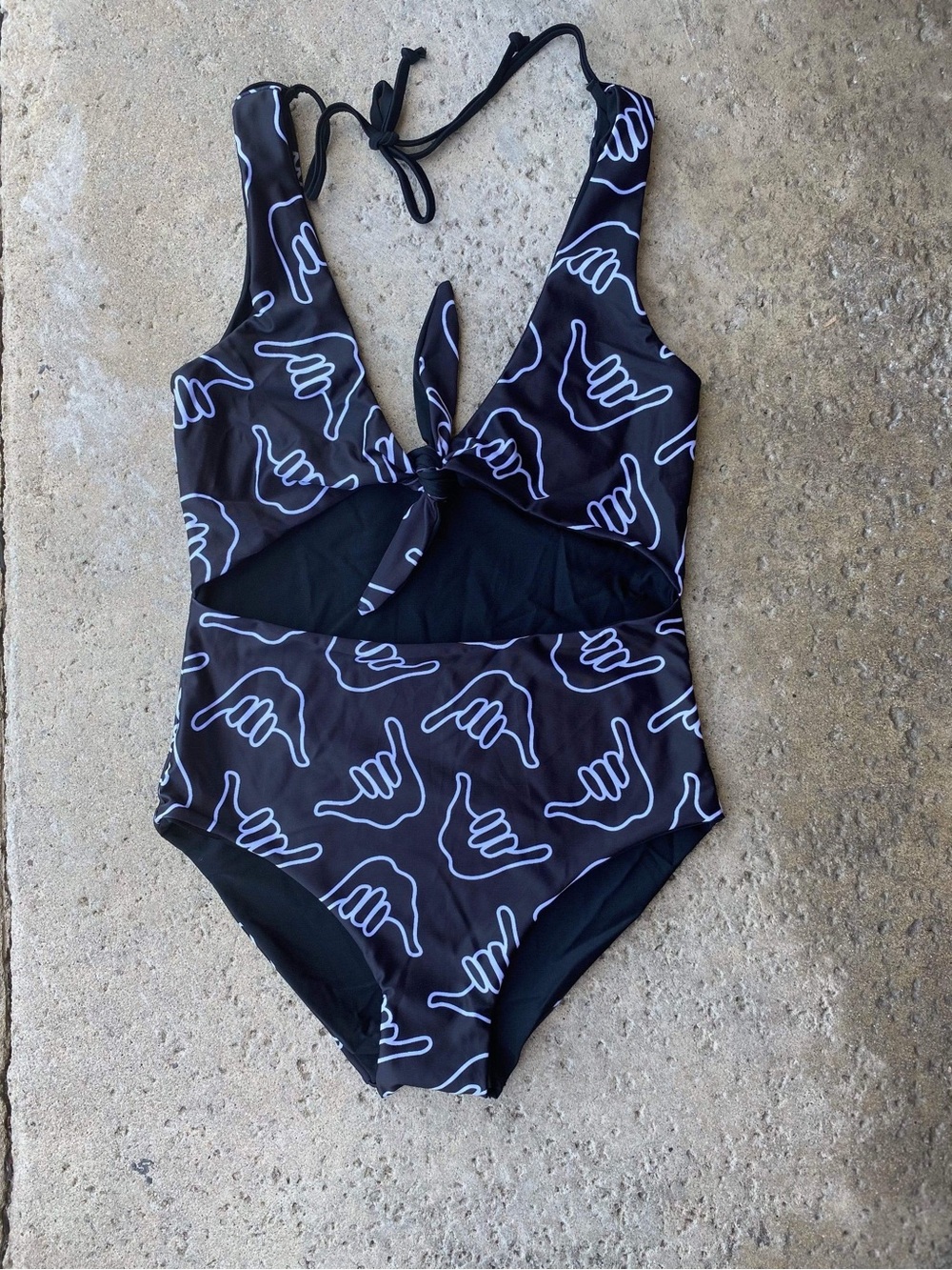 Of One Sea Women's Cutout One Piece in Black Shaka